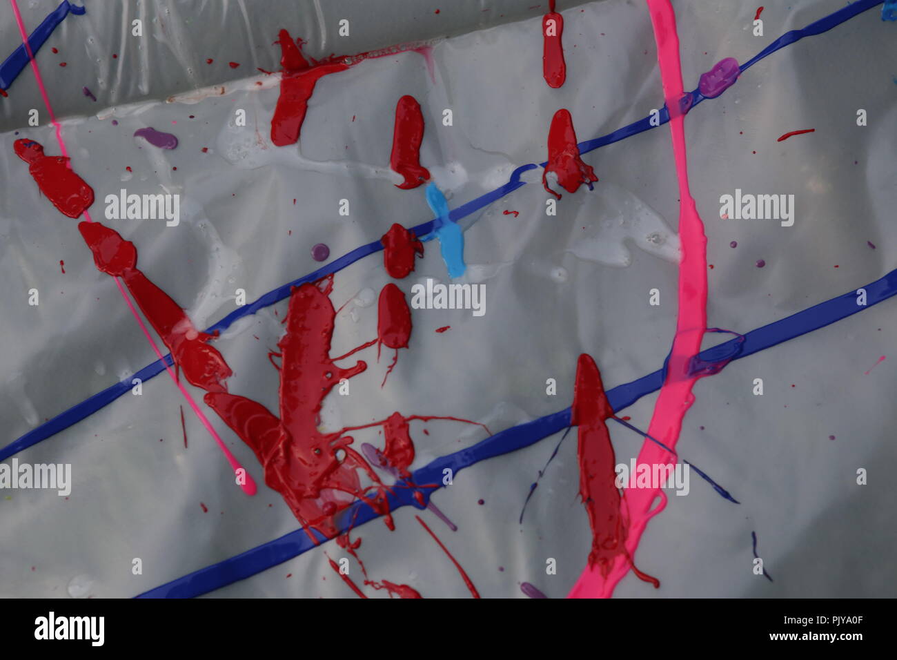 paint splatters on white background Stock Photo