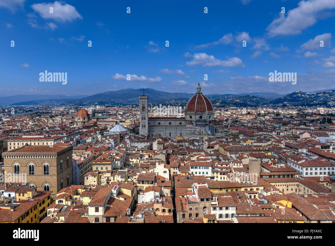 Duomo Santa Maria Del Fiore and Bargello in Florence, Tuscany, Italy Stock Photo