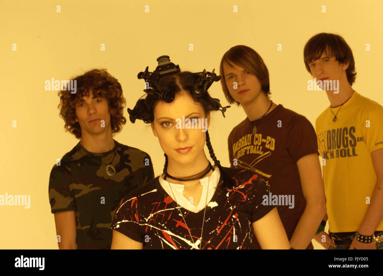 Band Silbermond with singer Stefanie Kloss on 27 January 2004 in Munich ...