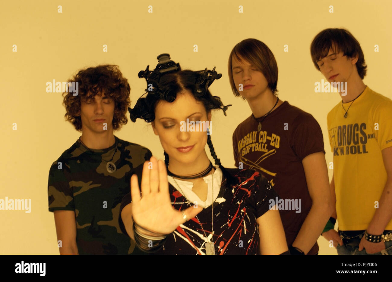 Band Silbermond with singer Stefanie Kloss on 27 January 2004 in Munich ...