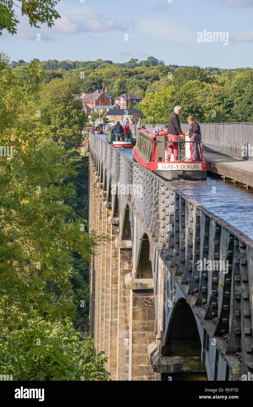 Pontcysyllte Aqueduct (Traphont Ddŵr Pontcysyllte) on the Llangollen Canal, Wales, UK Stock Photo
