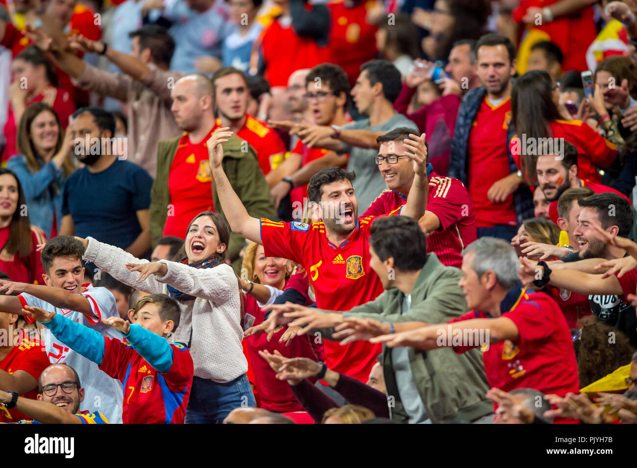 London, UK. 08th Sep, 2018. Spanish fans during the UEFA Nation League, Group 4, League A match between England and Spain at Wembley Stadium, London, England on 8 September 2018. 8th Sep, 2018. Photo by Salvio Calabrese Credit: AFP7/ZUMA Wire/Alamy Live News Credit: ZUMA Press, Inc./Alamy Live News Stock Photo