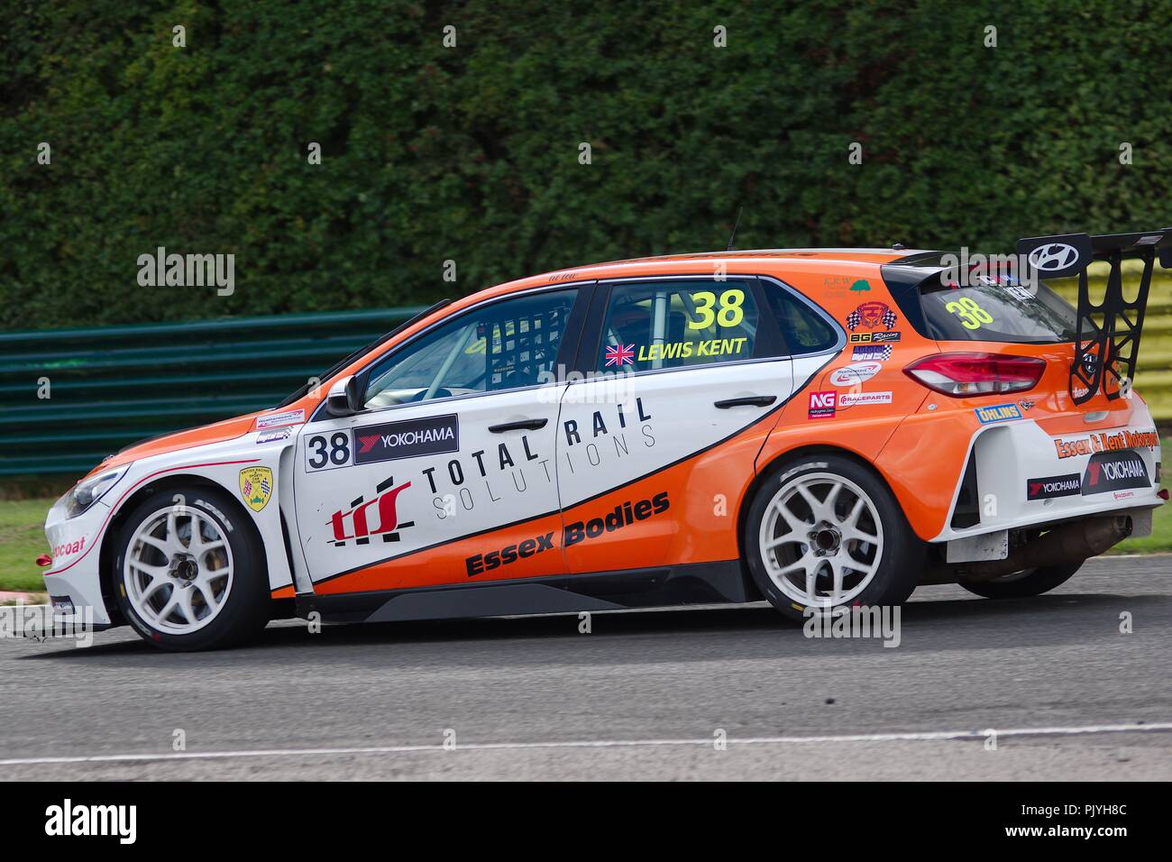 Dalton on Tees, UK. 9 September 2018. Lewis Kent driving a Hyundai i30 N for Essex & Kent Motorsport in round 12 of the TCR UK Touring Car Championship at Croft Circuit. Credit: Colin Edwards/Alamy Live News. Stock Photo