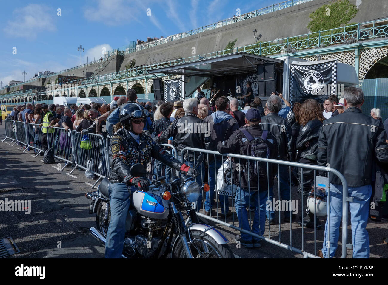 Brighton, UK. 9th September , 2018The annual Ace Cafe Brighton Burn Up where bikers gather at the Ace Cafe in North London and travel to brighton. Andrew Steven Graham/Alamy Live News Stock Photo
