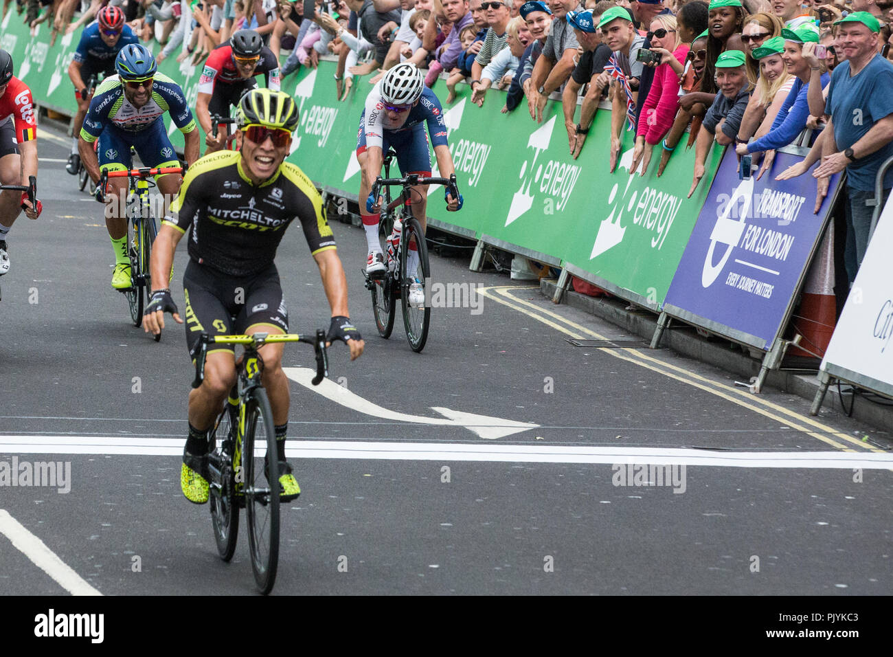 Cycle road race winner hi-res stock 