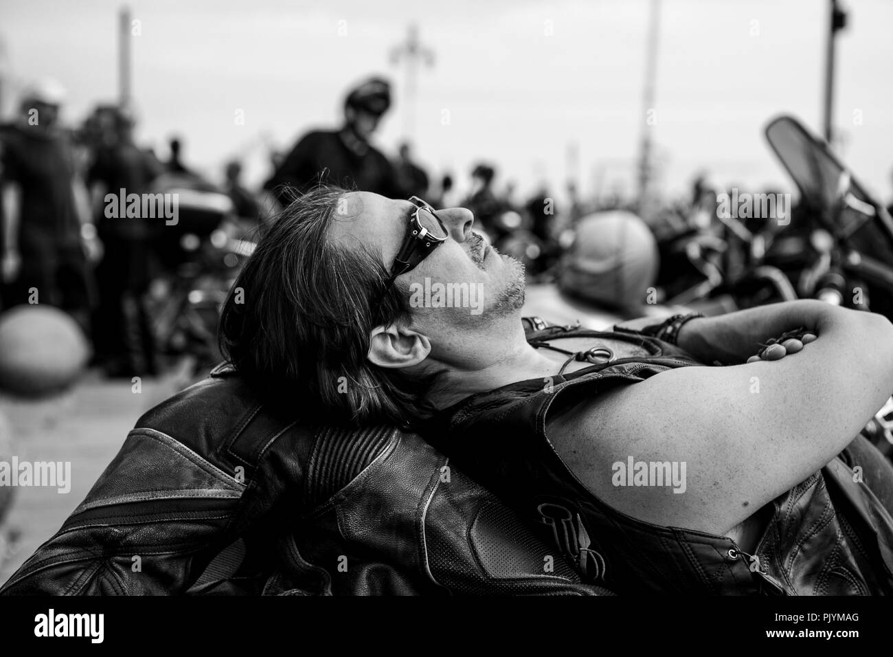 September 9, 2018 - Thousands of bikers took to the road for their annual ''London to Brighton Burn Up'' ride event. They departed from the Ace Cafe in London and descended on Brighton seafront where motorcycles of all times & styles were on display Credit: Matt Duckett/IMAGESLIVE/ZUMA Wire/Alamy Live News Stock Photo