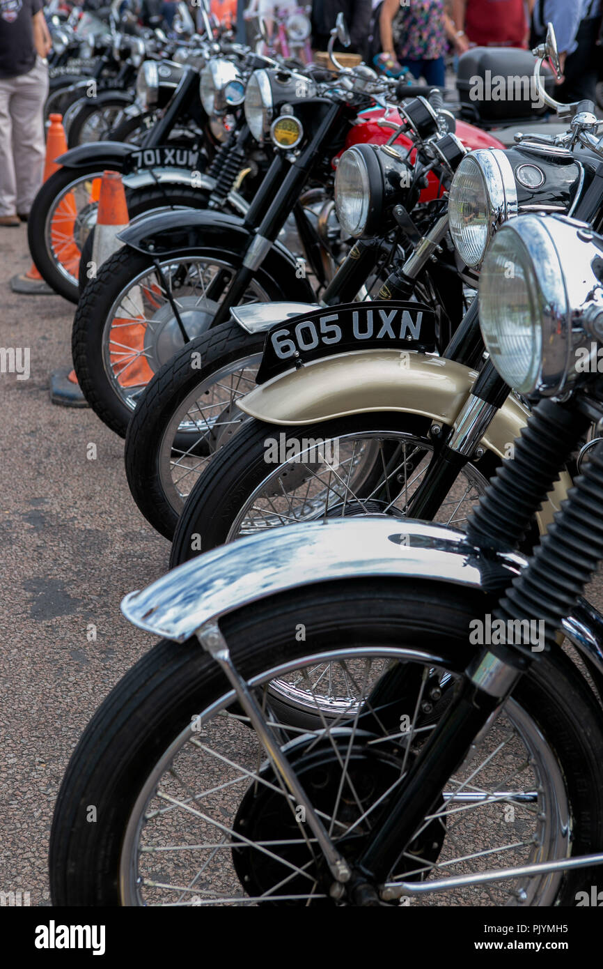 September 9, 2018 - Thousands of bikers took to the road for their annual ''London to Brighton Burn Up'' ride event. They departed from the Ace Cafe in London and descended on Brighton seafront where motorcycles of all times & styles were on display Credit: Matt Duckett/IMAGESLIVE/ZUMA Wire/Alamy Live News Stock Photo