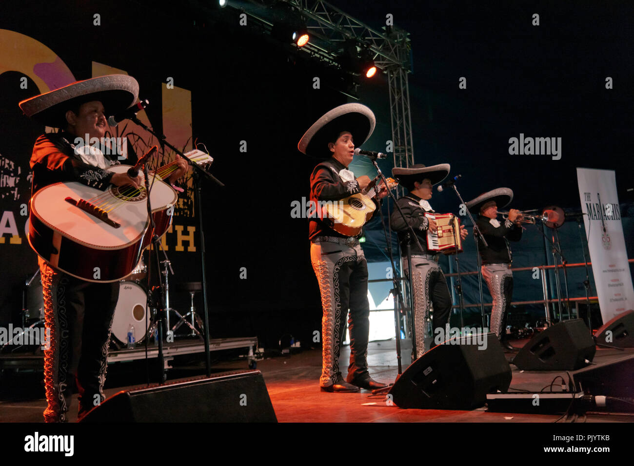 The Mariachis  performing on Stage 2 of the OnBlackheath Music Festival, Lewisham, London Stock Photo