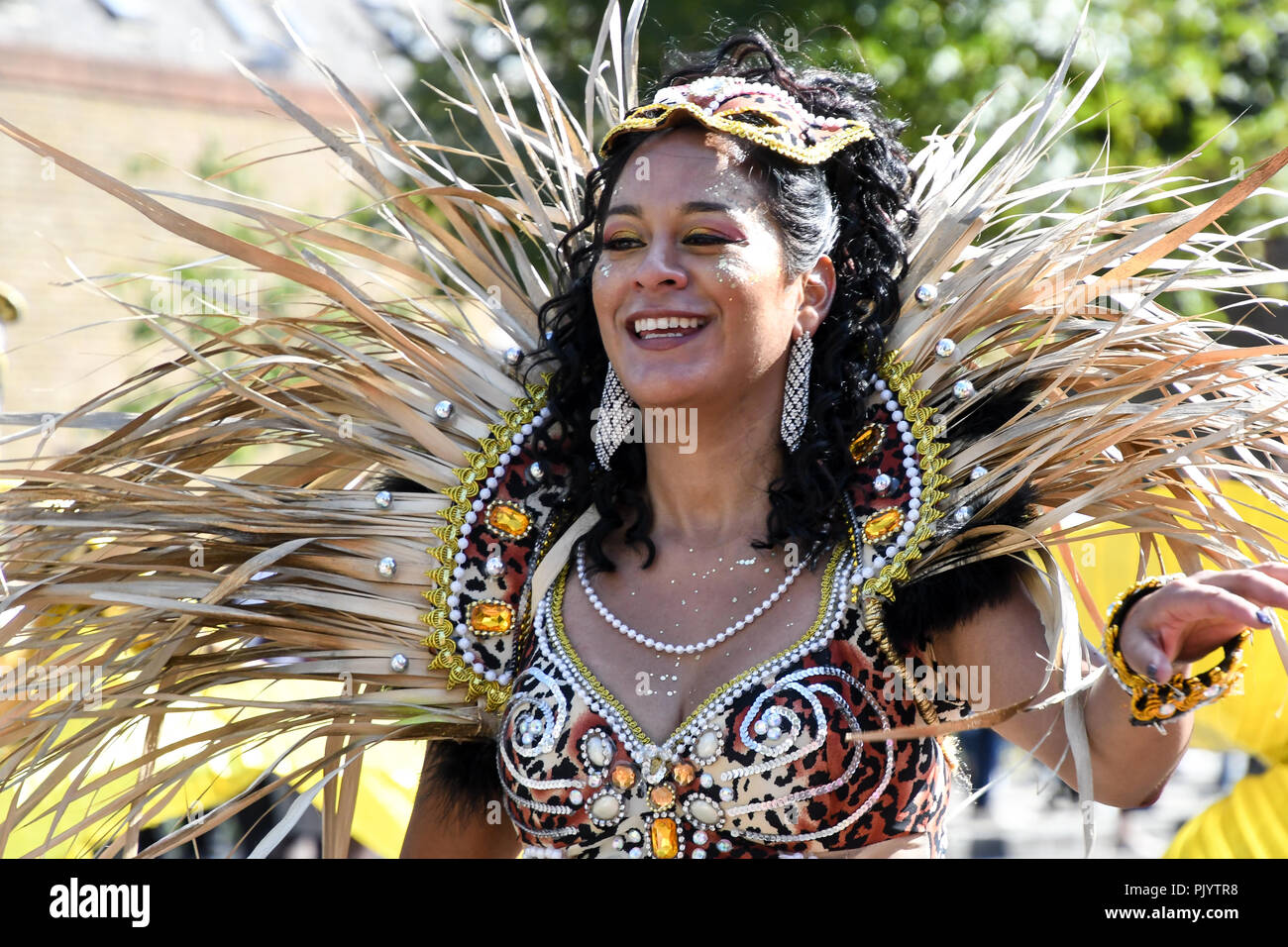 London, UK. 9th Sept 2018. Hundreds of watching the procession of the annual Hackney Carnival 2018 parade on 9th September 2018, London, UK Credit: Picture Capital/Alamy Live News Stock Photo