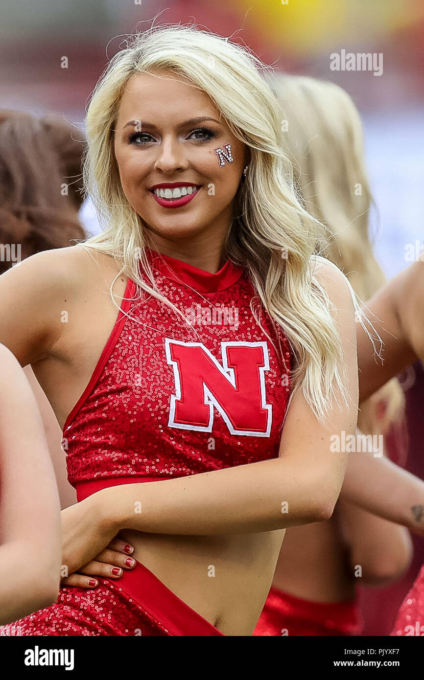 Lincoln, Nebraska, USA. 08th Sep, 2018. Nebraska Cornhusker dance team