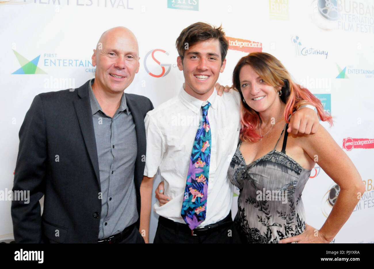 Burbank, USA. 9th Sept 2018. Photographer Stewart Cook, son Filmmaker Jackson Cook and producer Jennifer Magee-Cook attend the 10th Annual Burbank International Film Festival Closing Awards Show on September 9, 2018 at Los Angeles Marriott Burbank Airport Hotel in Burbank, California. Photo by Barry King/Alamy Live News Stock Photo