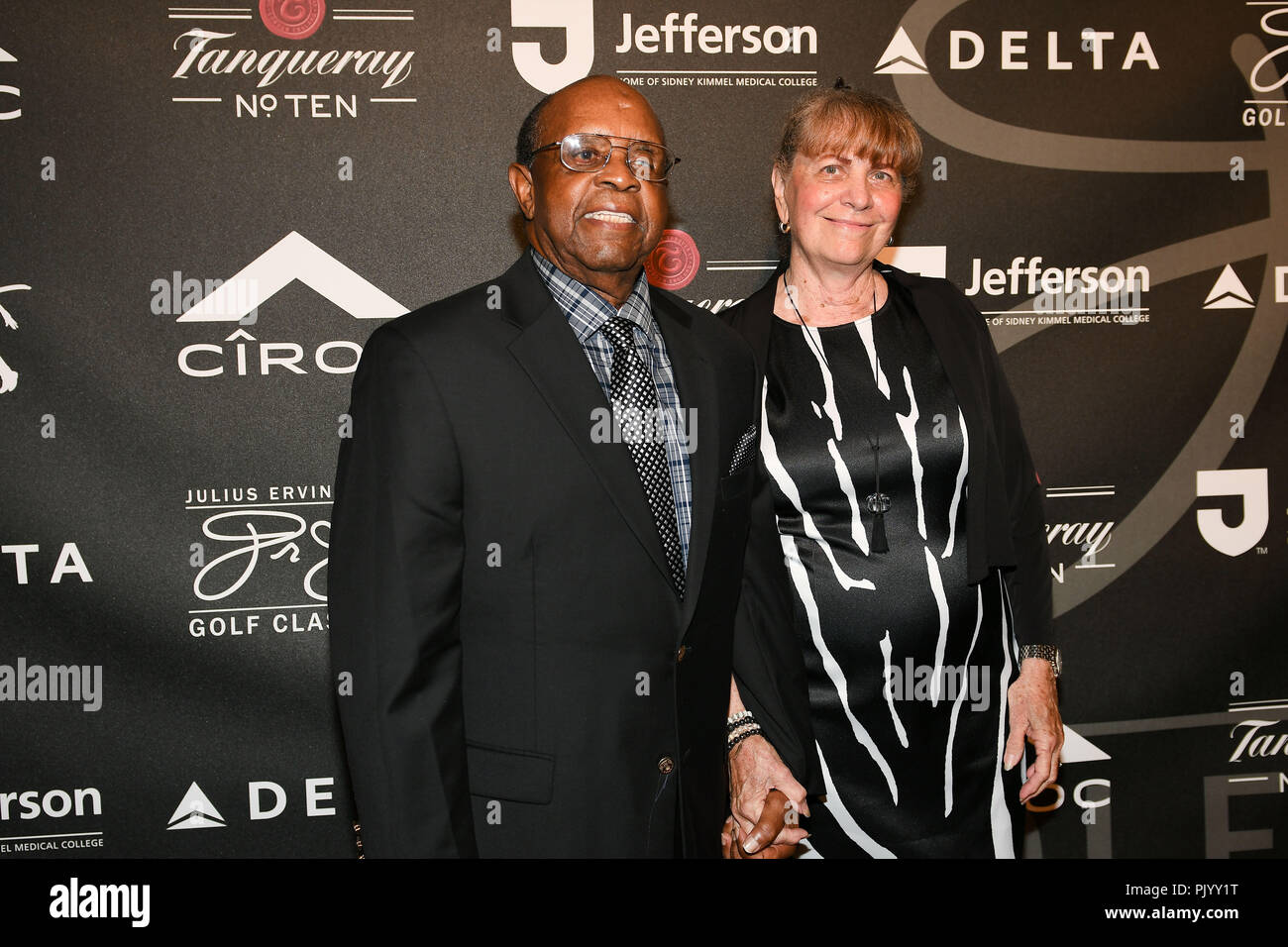 Julius Dr J Irving and Dorys Madden, WireImage