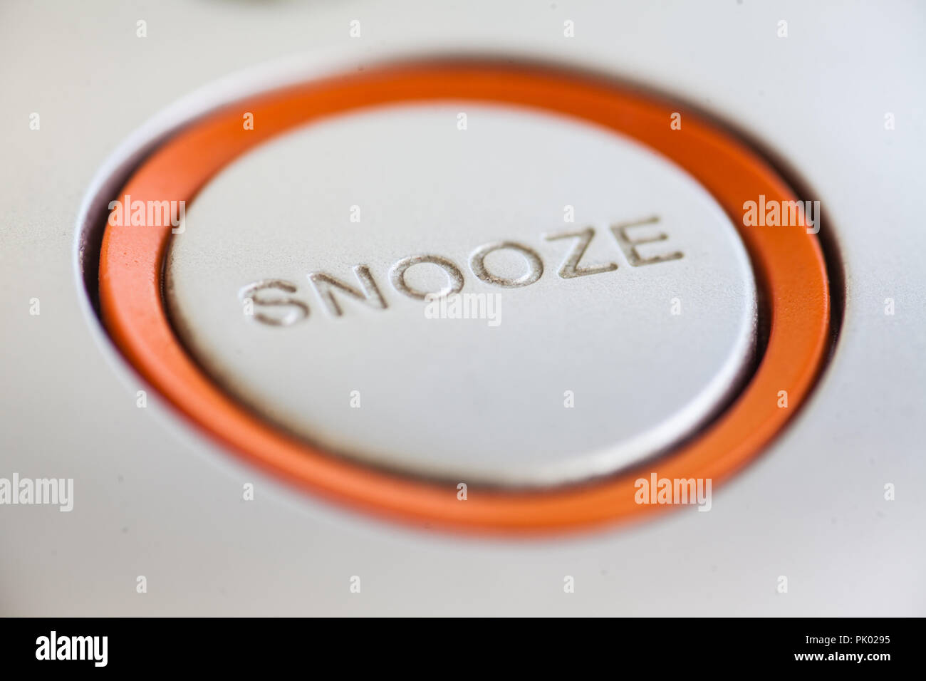 Close up shot of a snooze button of an electronic clock Stock Photo Alamy