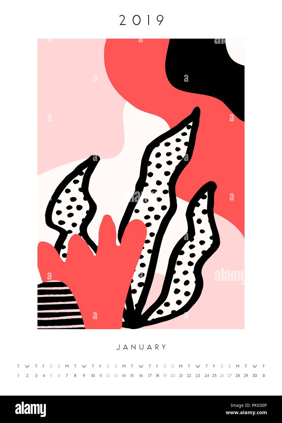 A4 Calendar Templates January - FREE DOWNLOAD