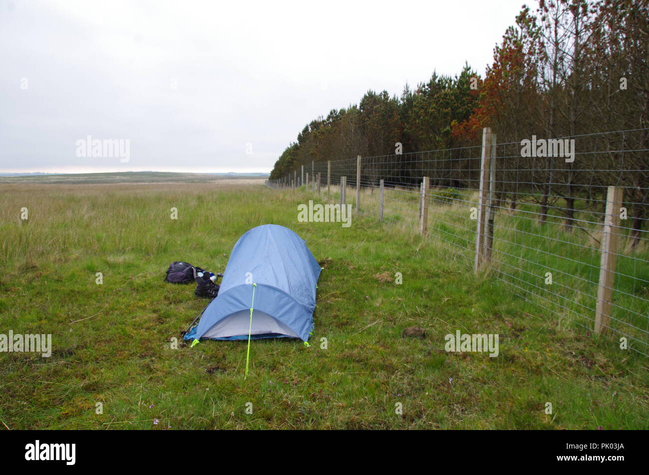 Wild camping. John o' groats (Duncansby head) to lands end. End to end trail. Caithness. Highlands. Scotland. UK Stock Photo