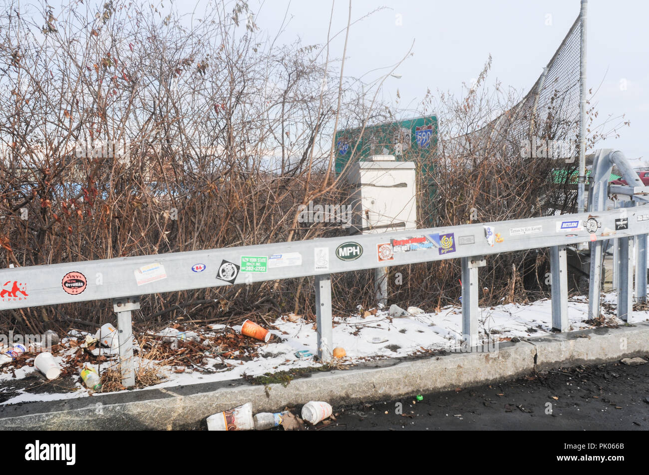 Roadside trash in Rochester, New York USA Stock Photo Alamy