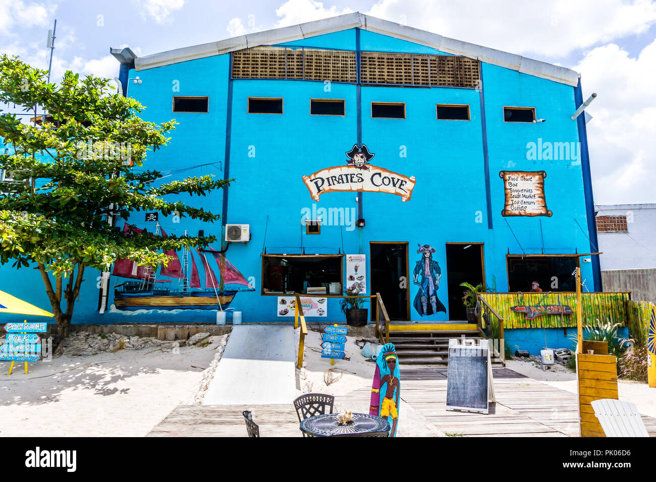 Pirate Cove bar and restaraunt, Old Town, Bridgtown, Barbados Stock
