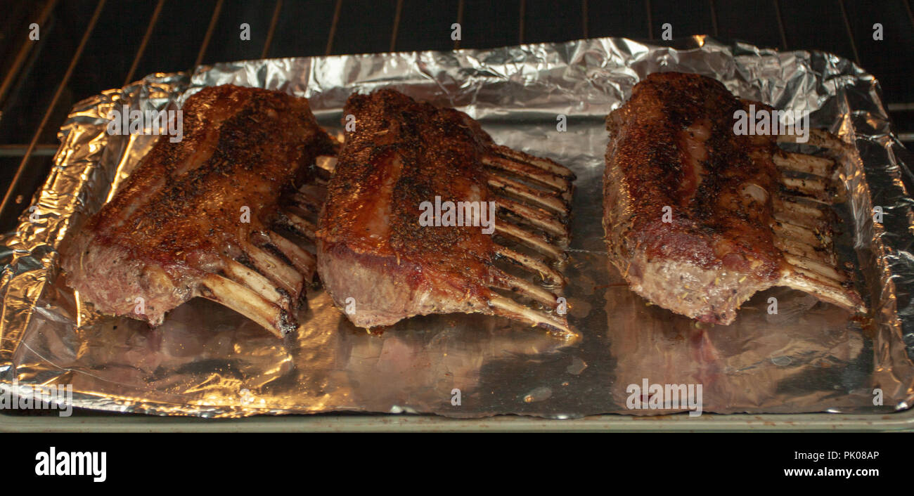 Lamb Rack in the Oven Stock Photo - Alamy