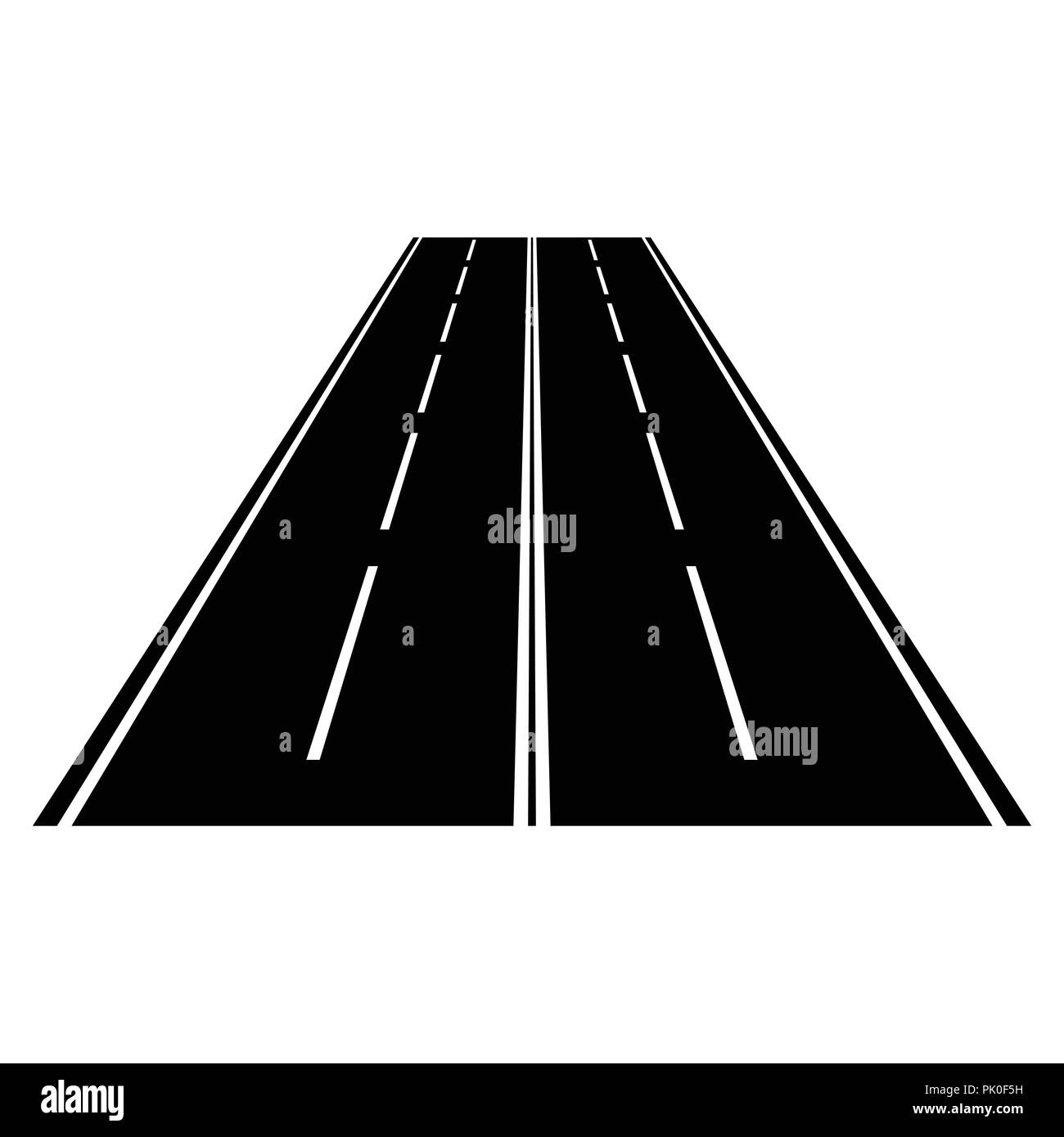 Simple Black Vector Way Road Asphalt Highway Icon Isolated On