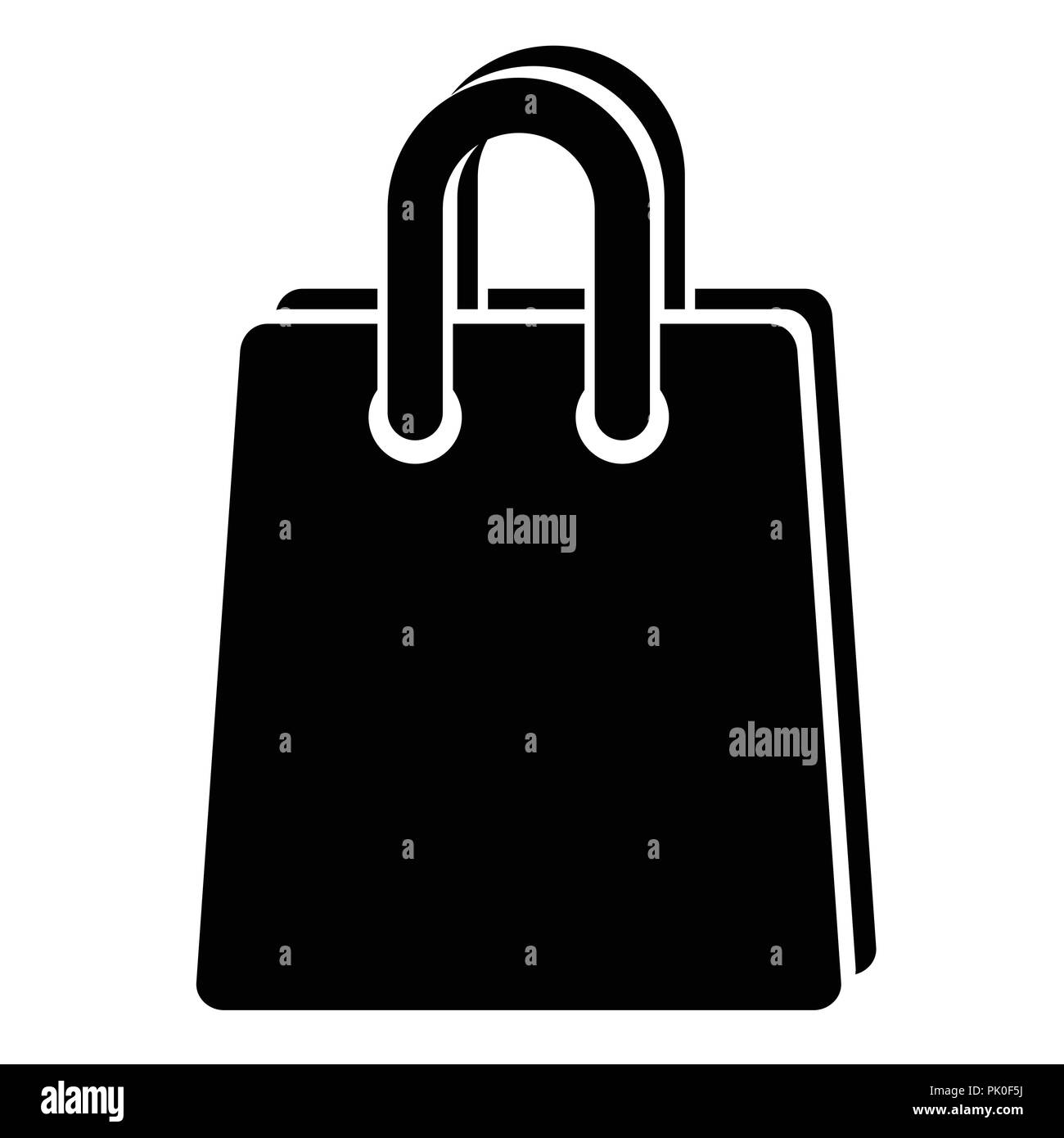 Black vector simple editable shopping bag icon isolated on white ...