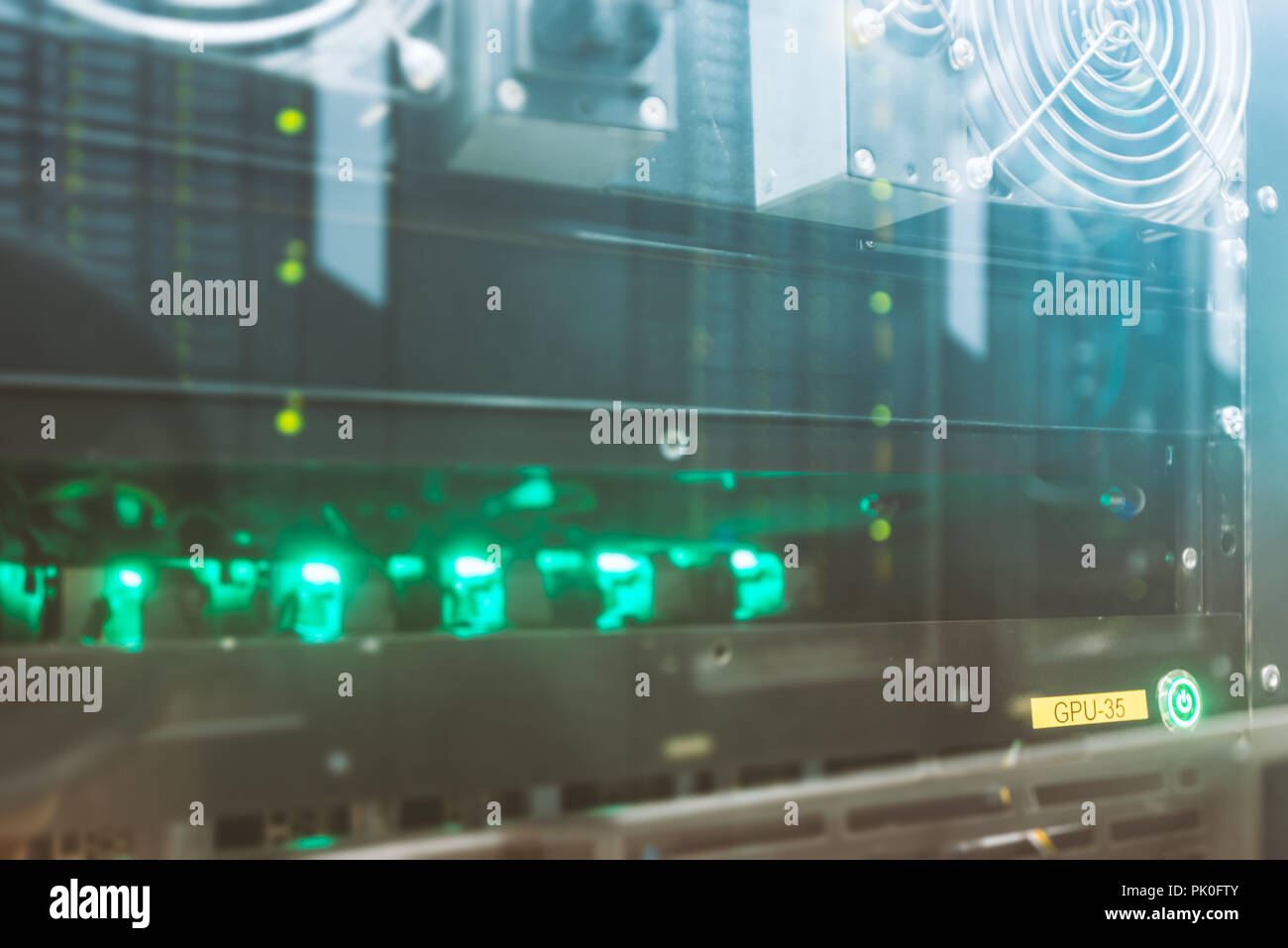 Rows of dedicated ASIC for cryptocurrency mining farm. Bitcoin, Ethereum  and other altcoins producing rig Stock Photo - Alamy