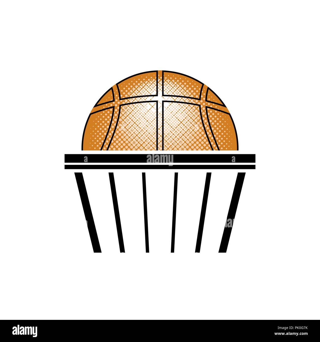 Basketball Orange Ball Icon. Sports Equipment Design Element Stock