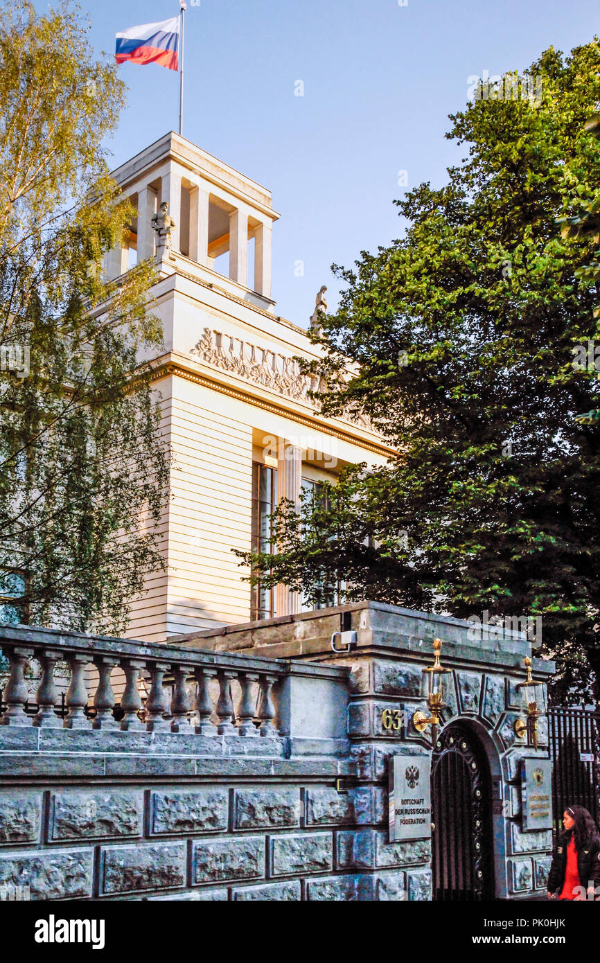 Russian Embassy building in Berlin, Germany Stock Photo