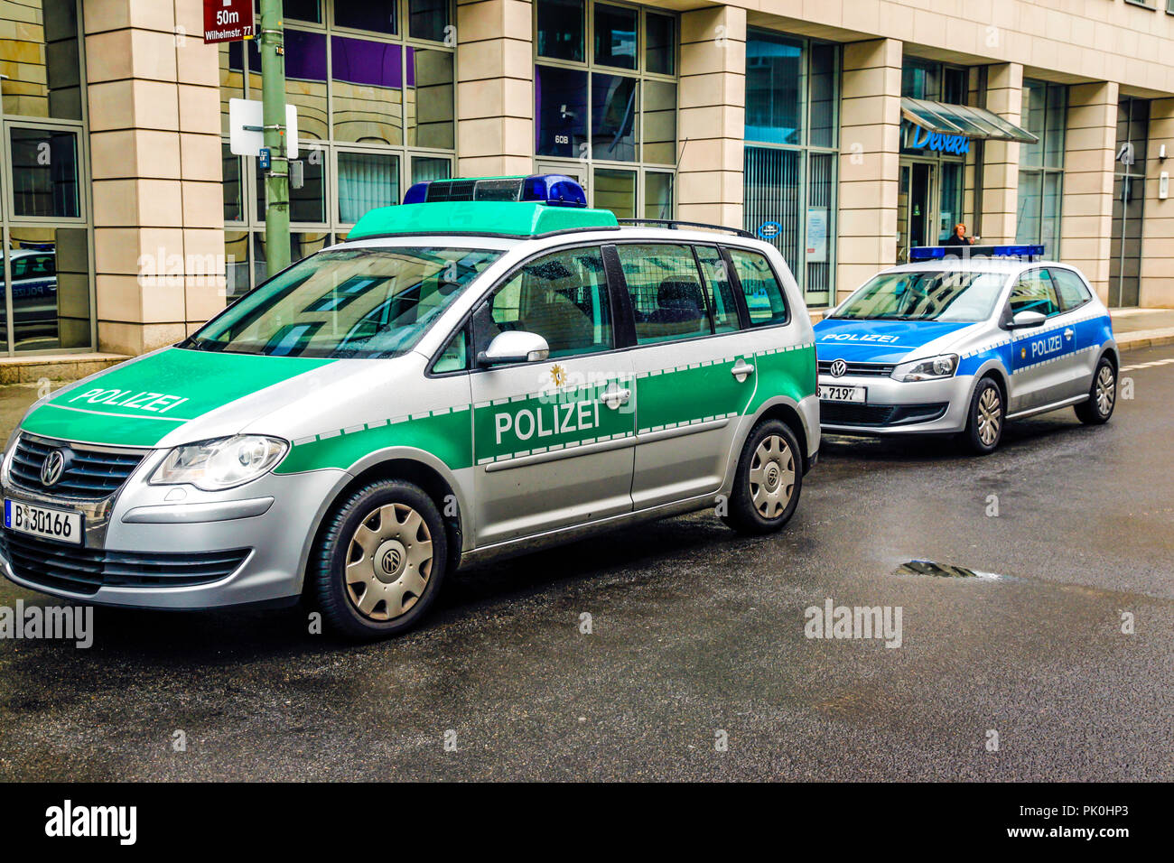 German Volkswagon Police cars in Berlin, Germany Stock Photo Alamy