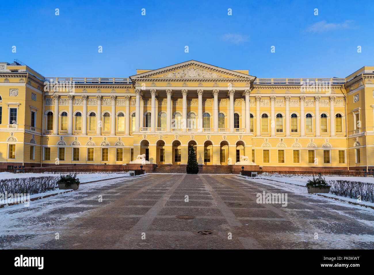 State Russian Museum. Mikhailovsky Palace in winter in Saint Petersburg