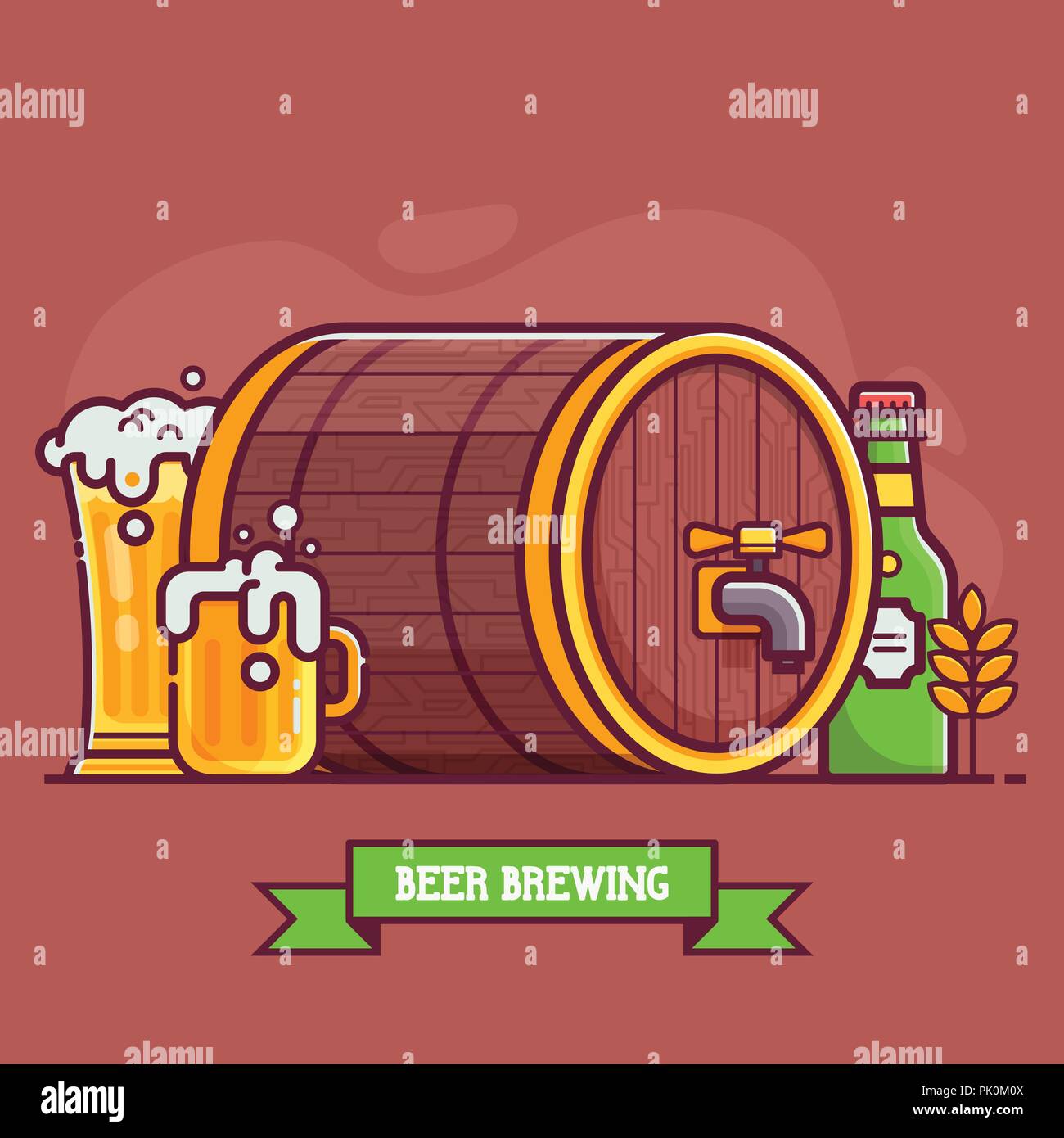 Traditional Beer Brewing Concept Card Stock Vector Image & Art Alamy