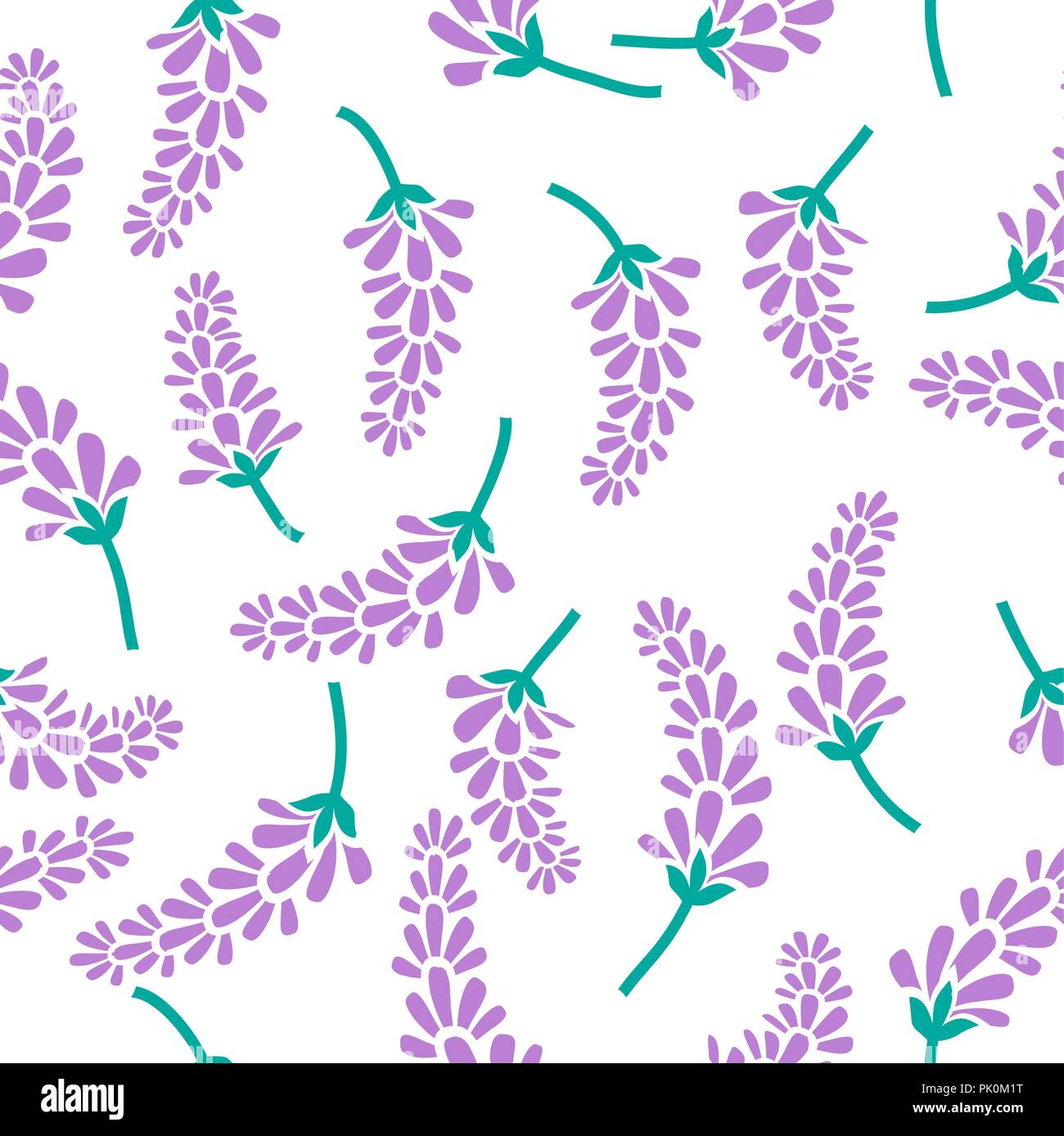 Vector seamless pattern with the image of branches and lavender flowers ...
