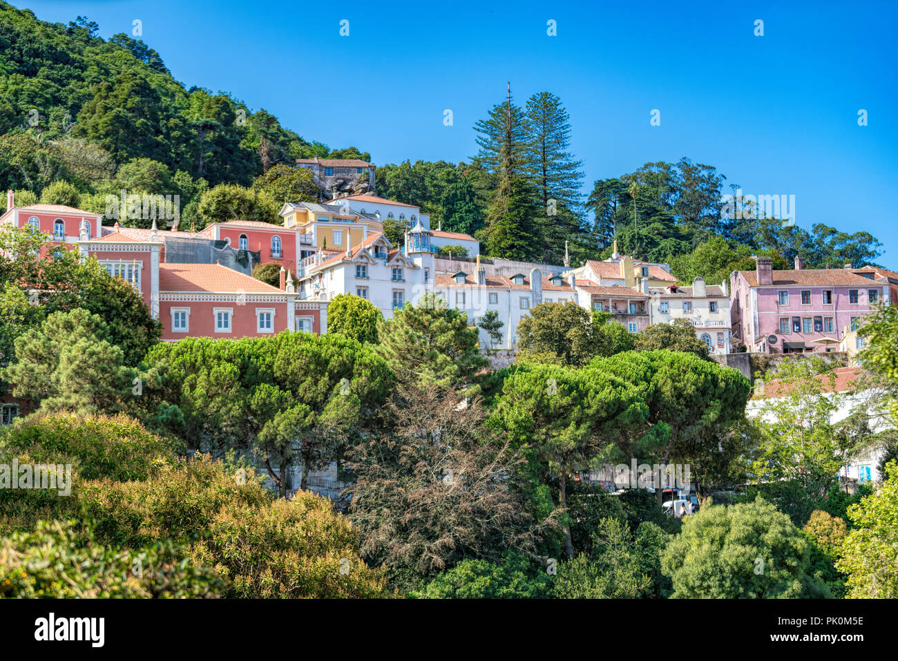 View over the old village of Sintra in Portugal Stock Photo