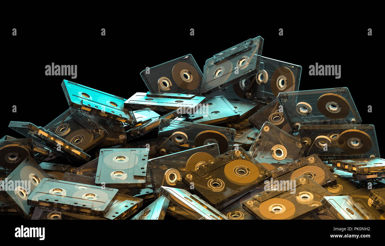 3d rendering of old fashion audio cassette Stock Photo
