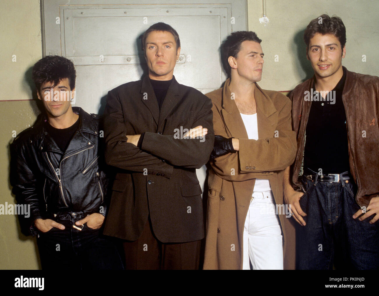 v.l. John Taylor; Simon Le Bon; Warren Cuccurullo (Duran Duran) on 09.10.1990 in München, Munich. | usage worldwide Stock Photo