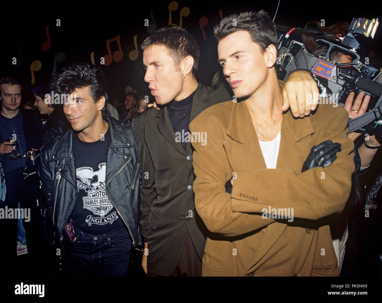 v.l. John Taylor; Simon Le Bon; Warren Cuccurullo (Duran Duran) on 09.10.1990 in München, Munich. | usage worldwide Stock Photo