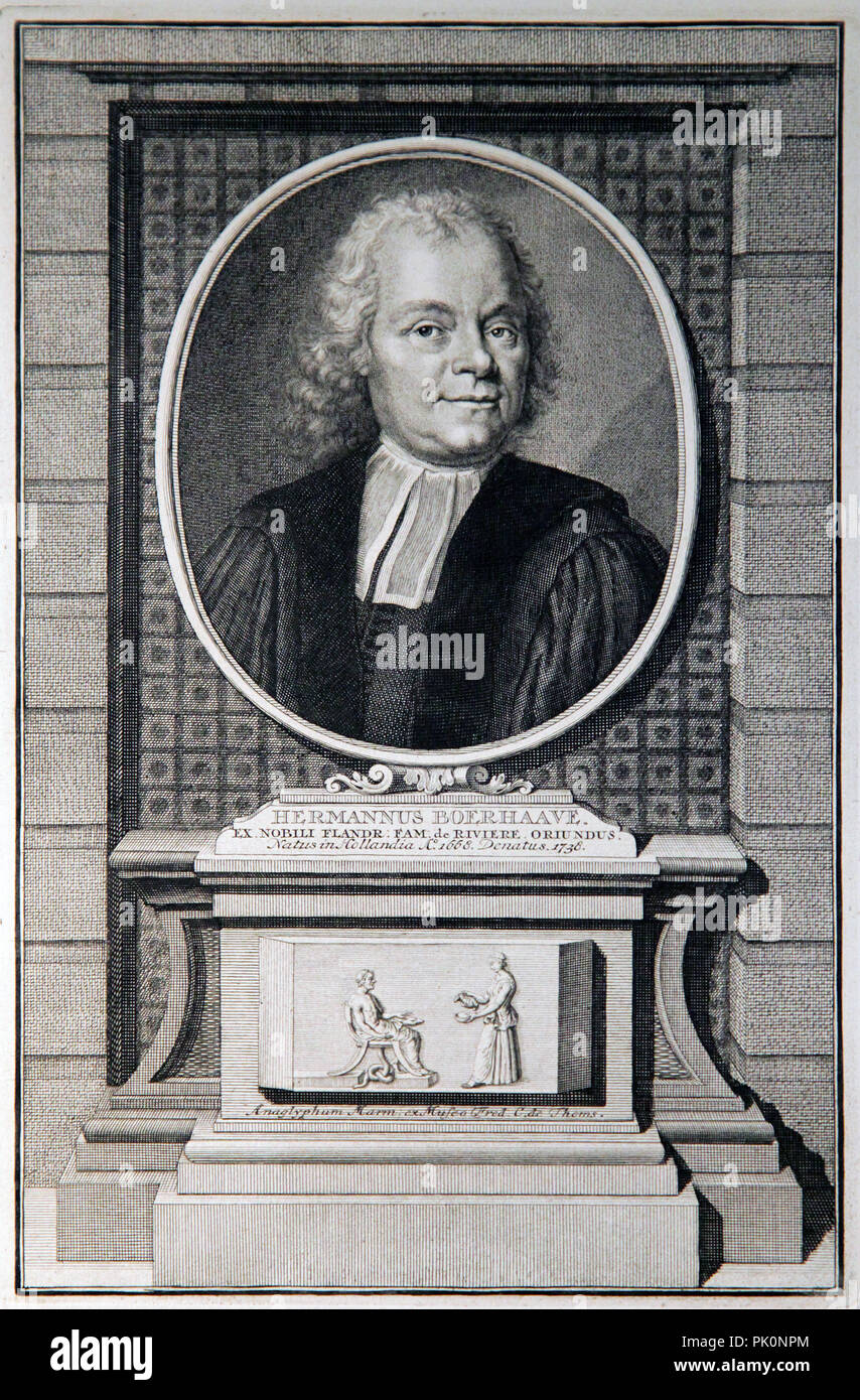 Herman Boerhaave 1668-1738 Dutch Botanist Physician and Chemist. Founder of the modern academic hospital Stock Photo