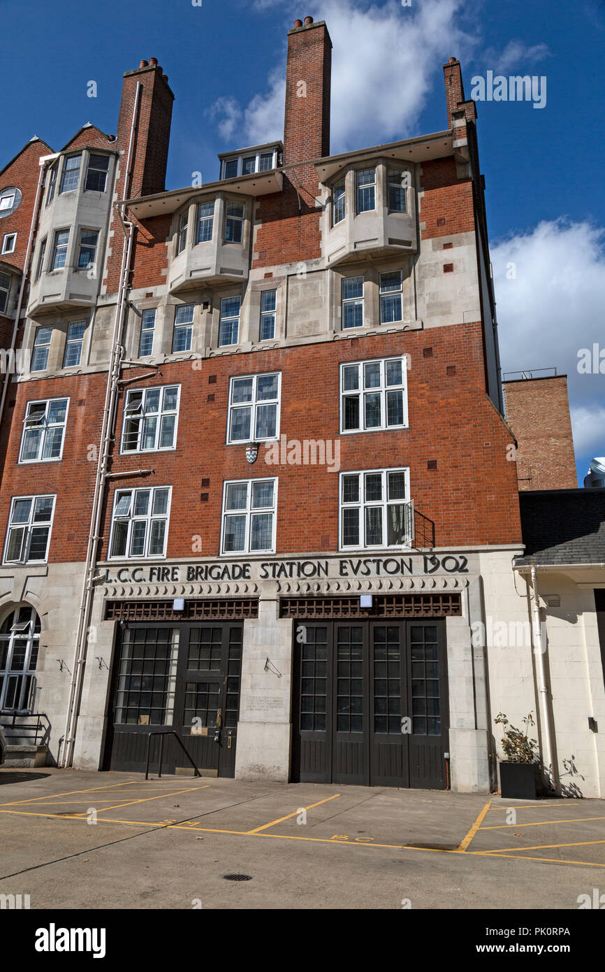Euston Fire Station is a grade II listed fire station in London. It was built in 1901–1902 and altered and extended later in the twentieth century. Stock Photo