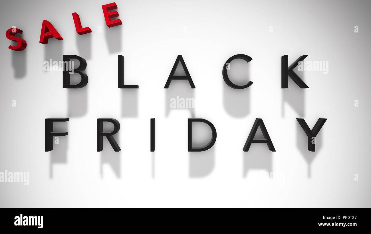 Black Friday Sale 3D Text, Shadows On A White Background Stock Photo ...