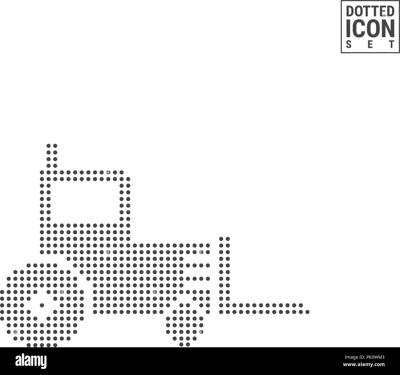 Tractor, Bulldozer Dot Pattern Icon. Farming Dotted Icon Isolated on ...