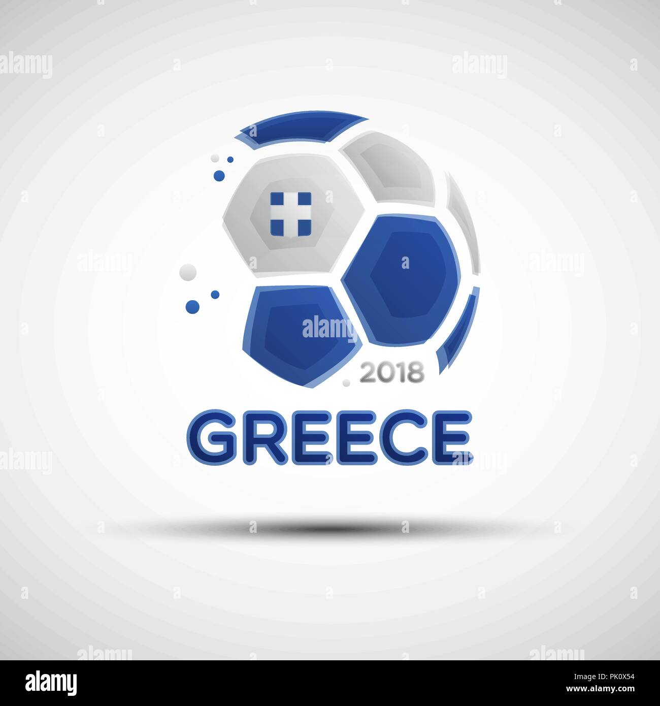 Football championship banner. Flag of Greece. Vector illustration of abstract soccer ball with Greece national flag colors for your design Stock Vector