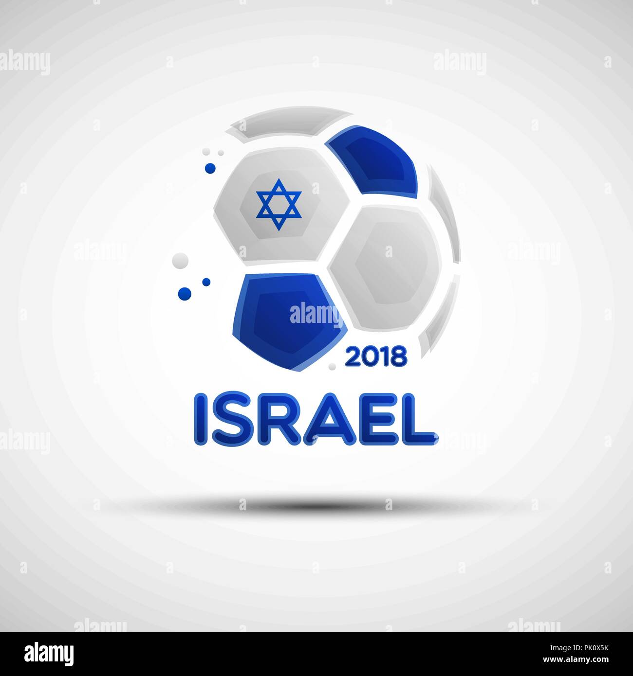 Football championship banner. Flag of Israel. Vector illustration of abstract soccer ball with Israel national flag colors for your design Stock Vector