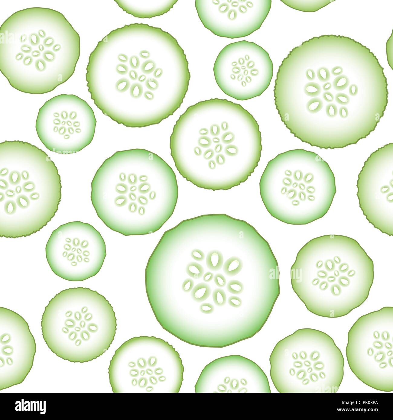 Set of Fresh Green Cucumbers Stock Vector