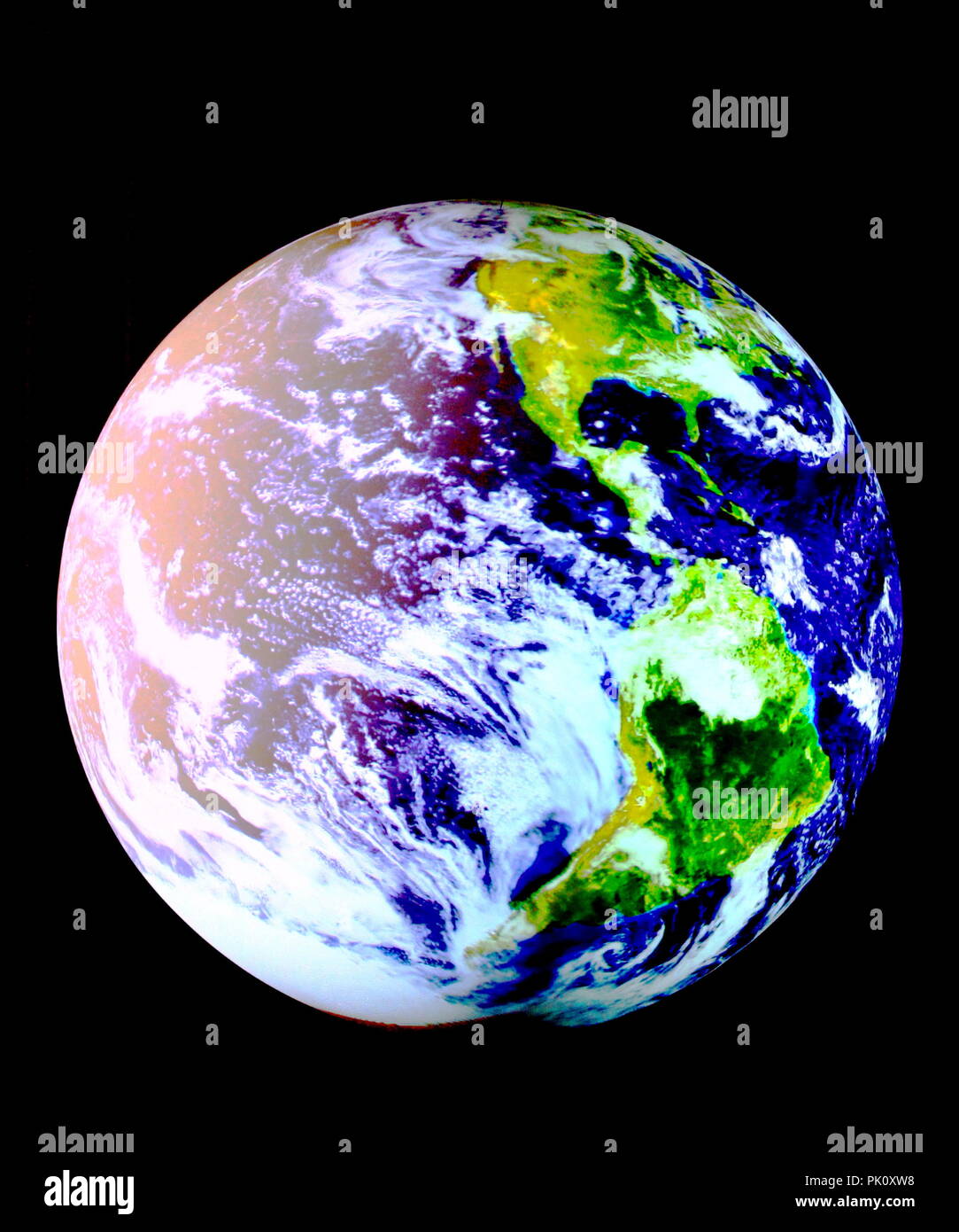 Earth Model. Planet Earth on black background Stock Photo