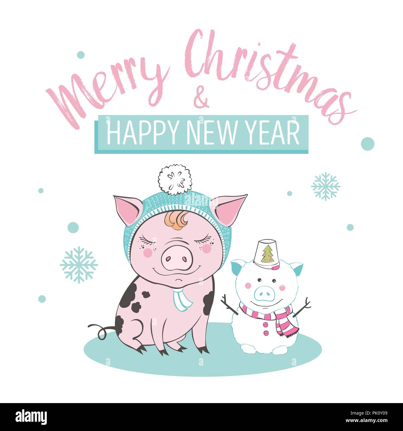 Set Of Cute Pig Cartoon Characters Chinese Symbol Of The 19 Year Happy New Year Cute Funny Piggy Illustration Stock Vector Image Art Alamy