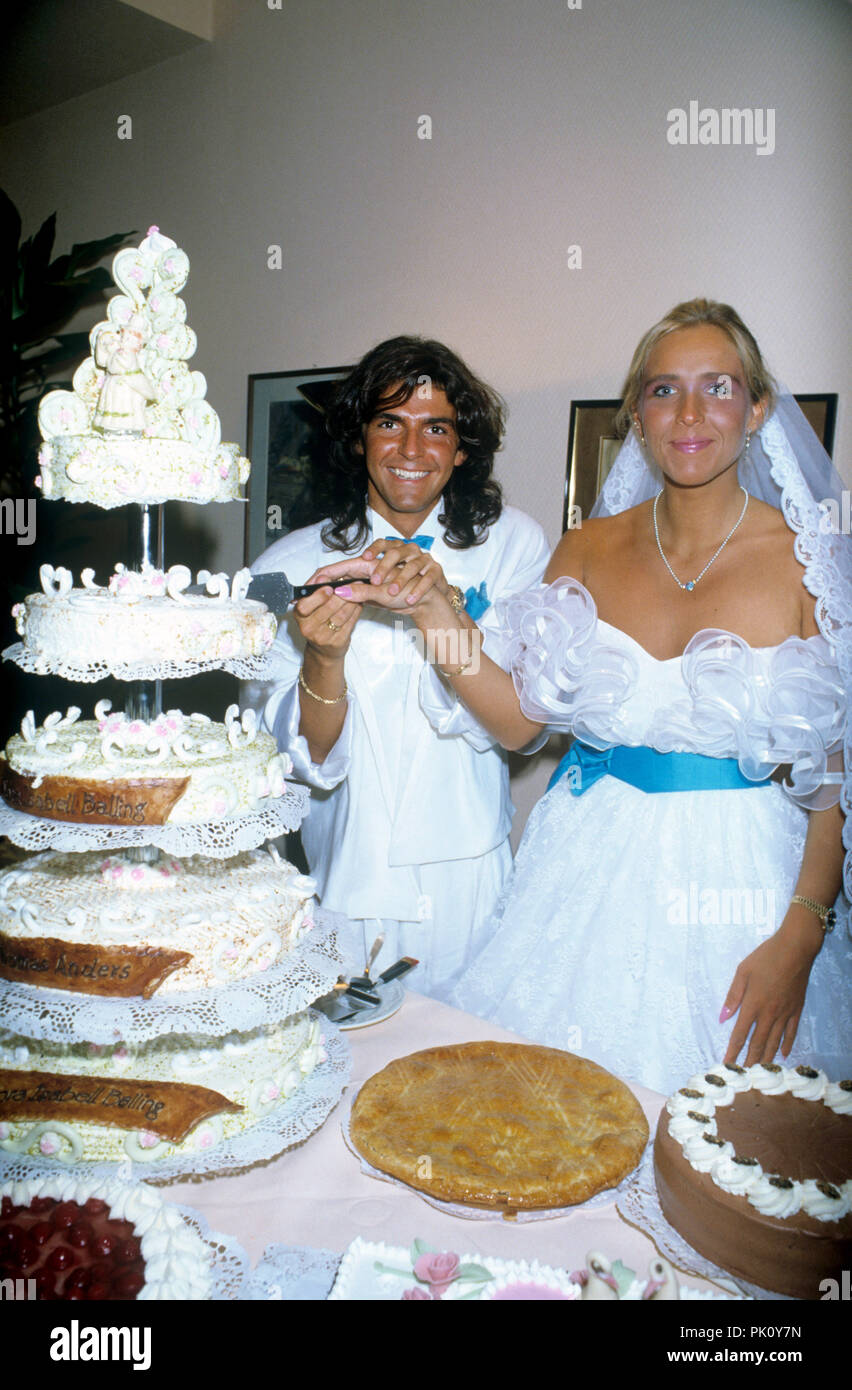 l r thomas anders nora balling on 27 07 1985 in koblenz coblenz usage worldwide stock photo alamy