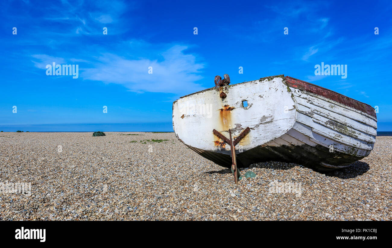 Wooden Boat On The Beach Stock Photo