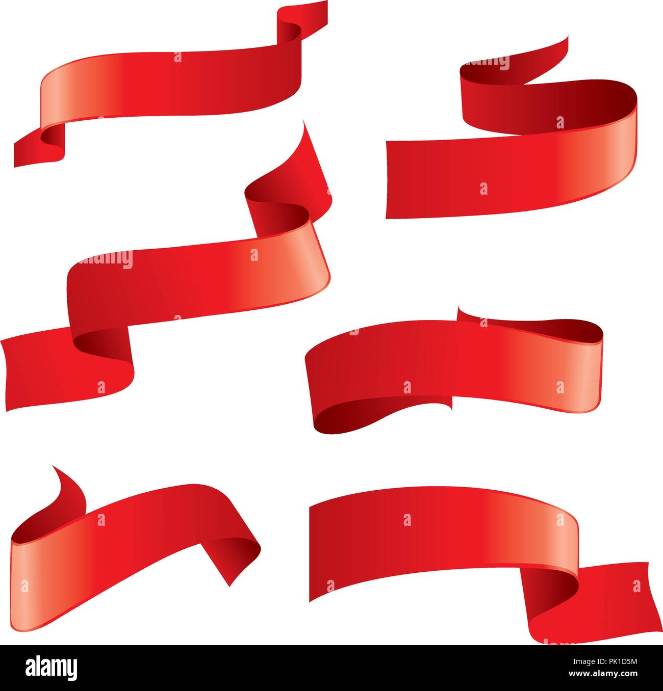 Set of red vector ribbons Stock Vector Image & Art Alamy