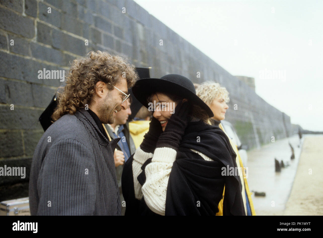 (l-r): Michael Cretu, Sandra Lauer on 09.10.1988 in Saint-Malo. | usage worldwide Stock Photo