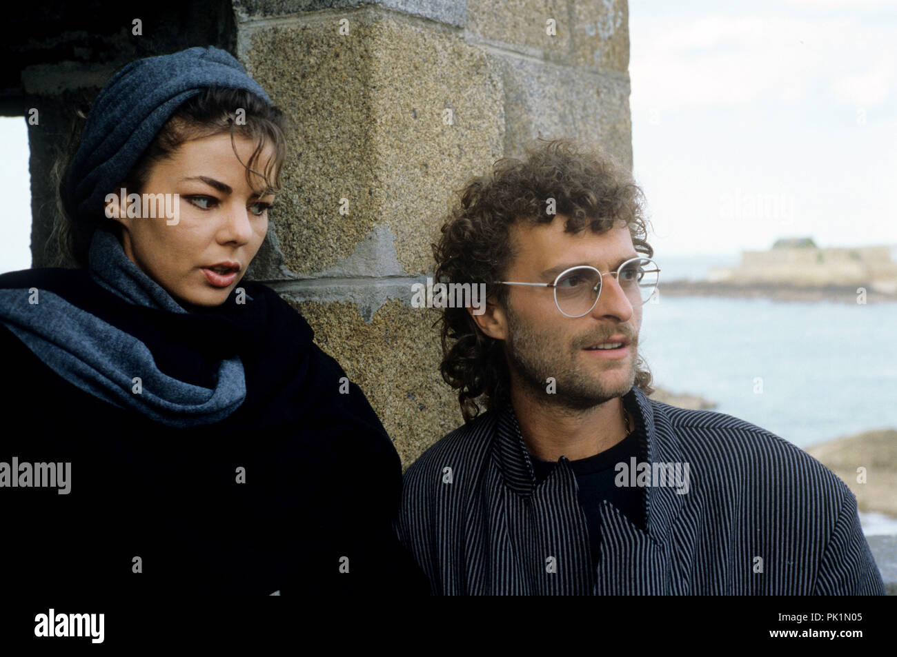 (l-r): Sandra Lauer, Michael Cretu on 09.10.1988 in Saint-Malo. | usage worldwide Stock Photo