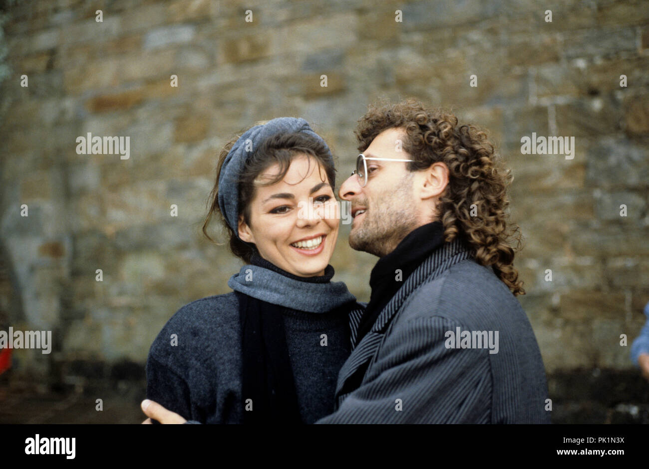 (l-r): Sandra Lauer, Michael Cretu on 09.10.1988 in Saint-Malo. | usage worldwide Stock Photo